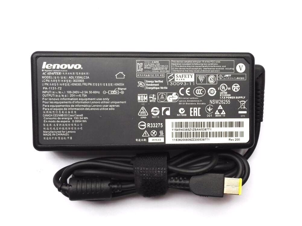 (immagine per) Originale 135W Lenovo 45N0501 0C52596 PA-1131-72 Adattatore + Cavo